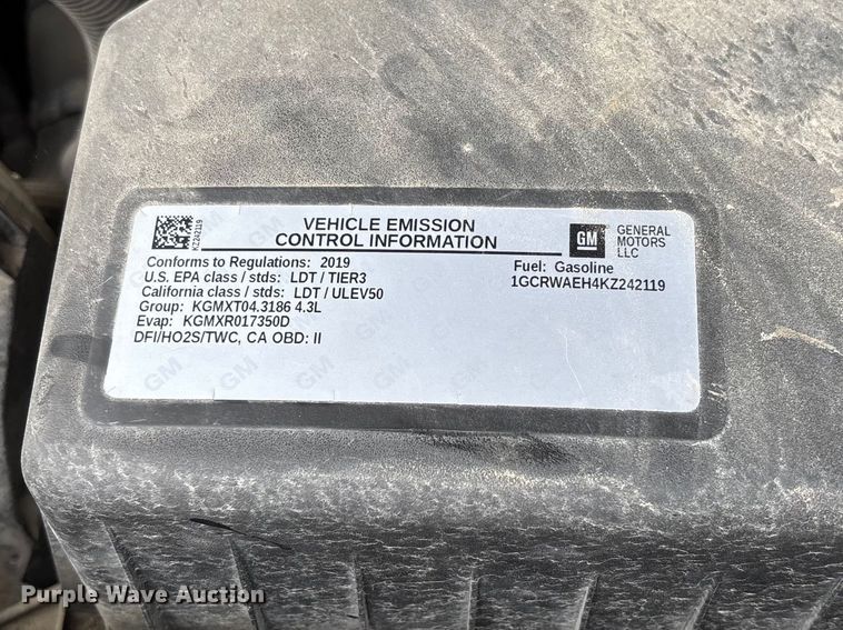 image for item FB3445 2019 Chevrolet Silverado 1500 Ext. Cab pickup truck