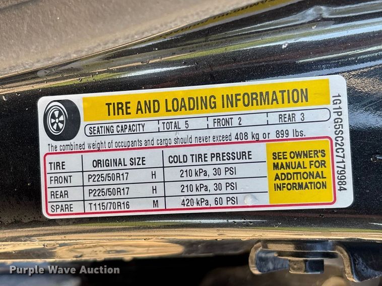 image for item FB3451 2012 Chevrolet Cruze 