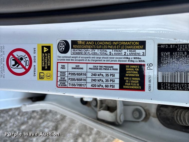 image for item FB3460 2012 Toyota Camry 