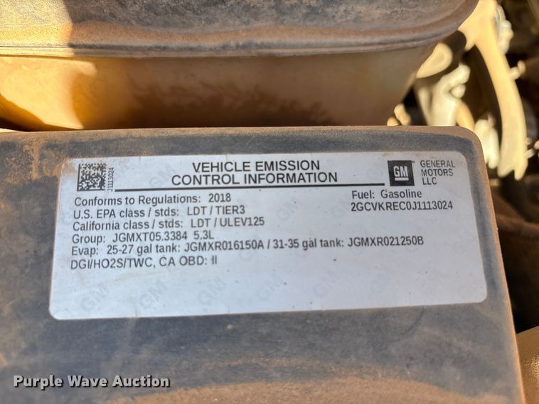 image for item FC2216 2018 Chevrolet Silverado 1500 Ext. Cab pickup truck