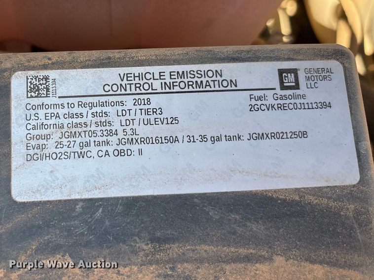 image for item FC2217 2018 Chevrolet Silverado 1500 Ext. Cab pickup truck