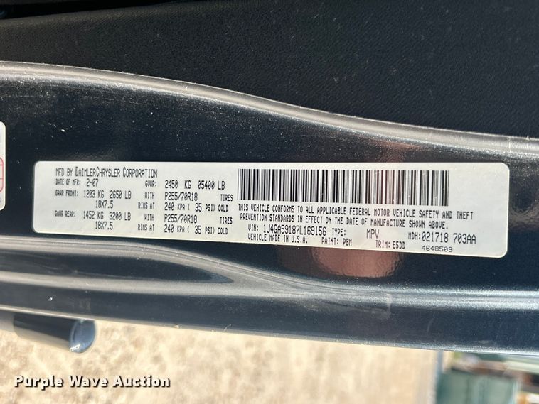 image for item FC5404 2007 Jeep Wrangler SUV
