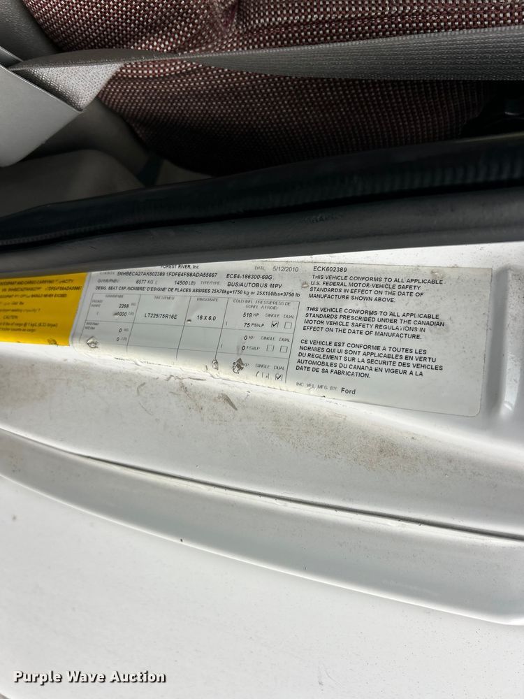 image for item FC5415 2010 Ford E450 Super Duty shuttle bus