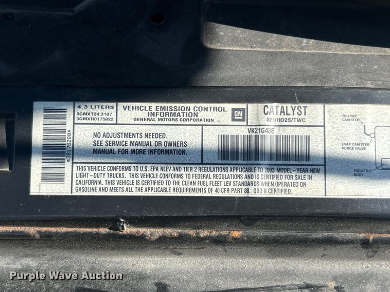 image for item FC5456 2003 Chevrolet S-10 