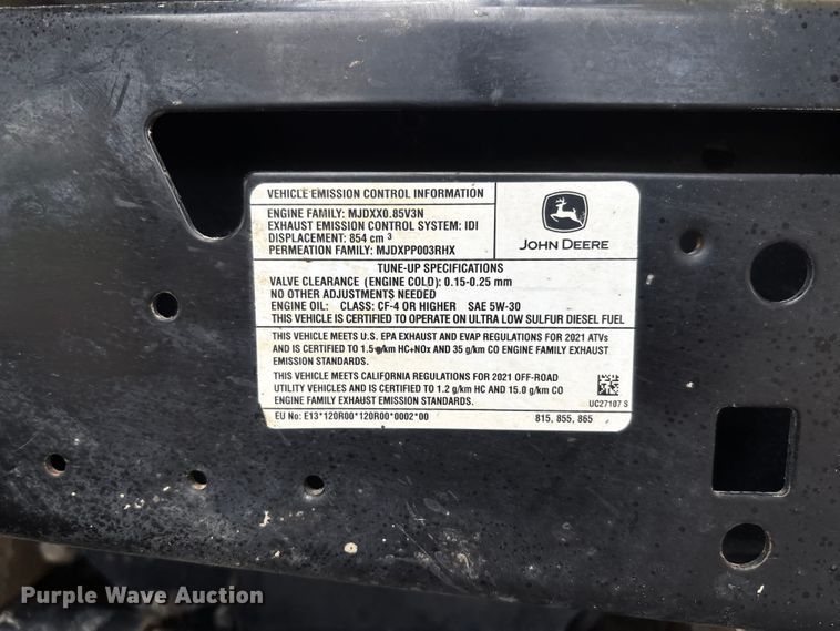 image for item FC5606 2021 John Deere 855M utility vehicle