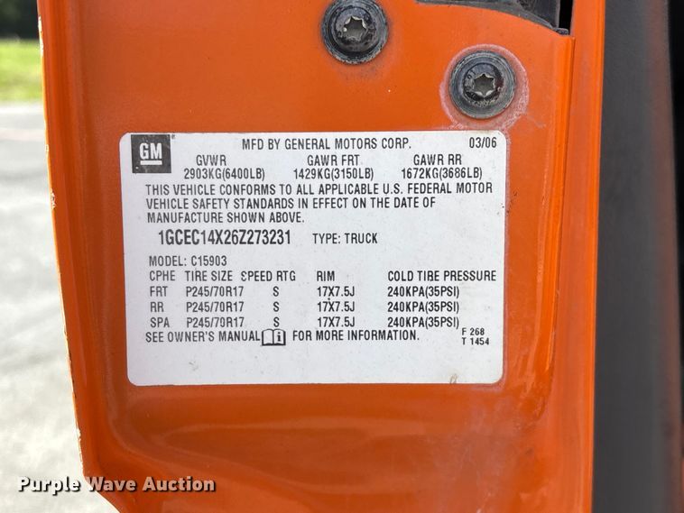 image for item FG0290 2006 Chevrolet Silverado 1500 pickup truck