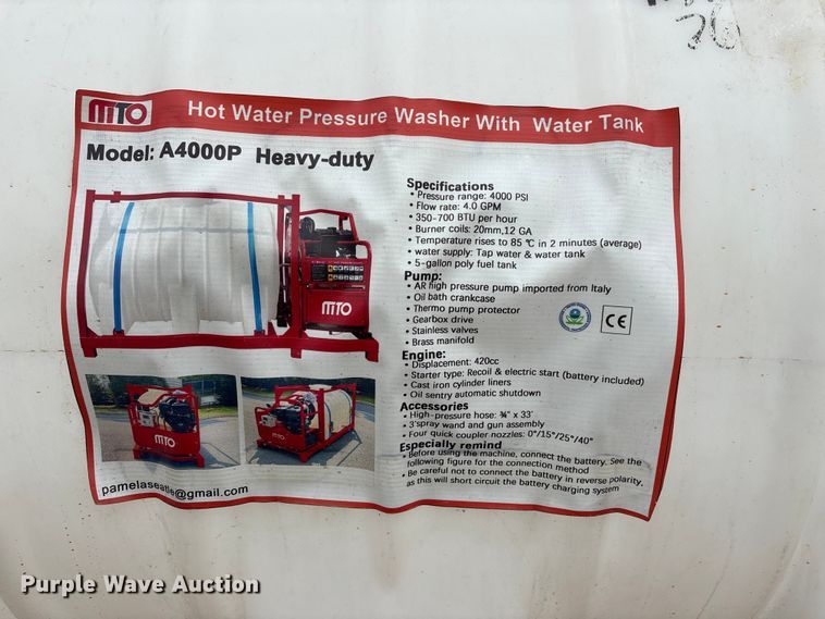 image for item FG2990 Mito A4000P hot pressure washer