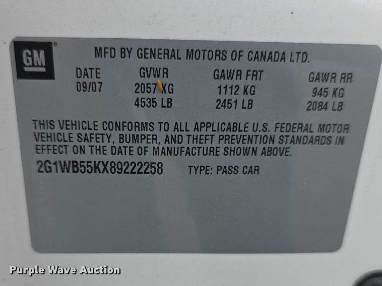 image for item FH6034 2008 Chevrolet Impala LS 