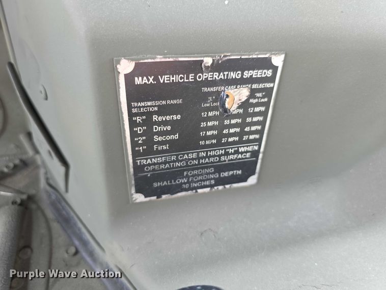 image for item FI1000 1990 AM General M998 Humvee SUV