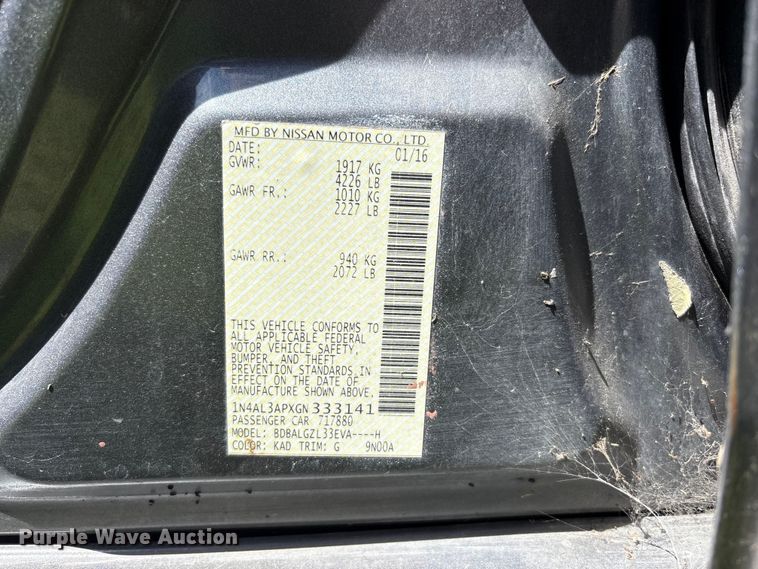 image for item FK1414 2016 Nissan Altima 