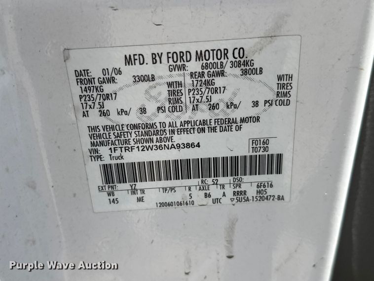image for item GA9701 2006 Ford F150 pickup truck