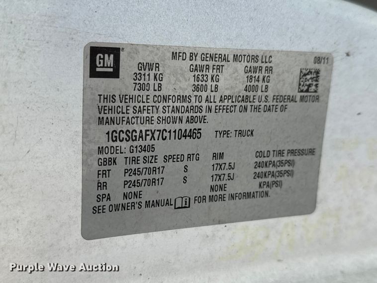 image for item GA9703 2012 Chevrolet Express 1500 cargo van
