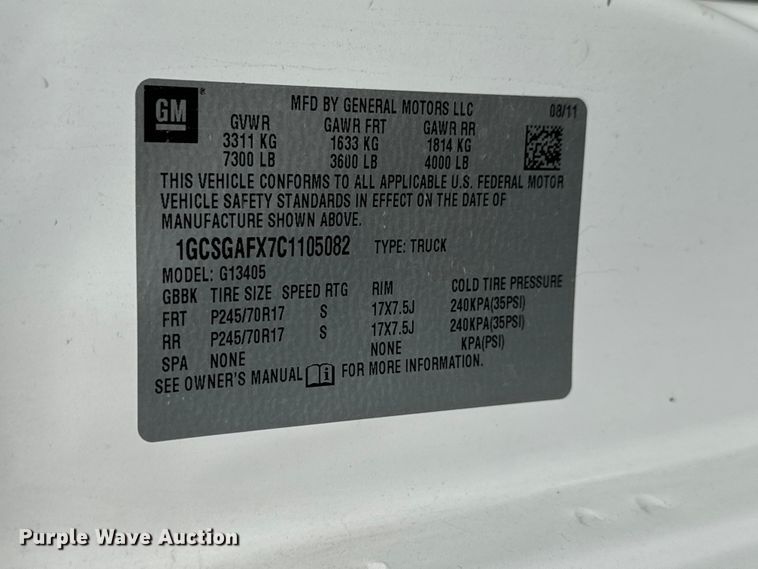 image for item GA9705 2012 Chevrolet Express 1500 cargo van