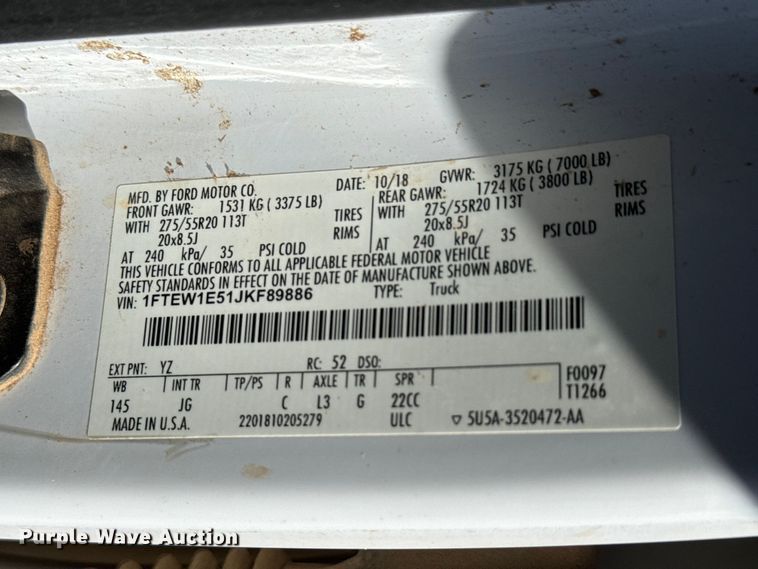 image for item MX9085 2018 Ford F150 Crew Cab pickup truck