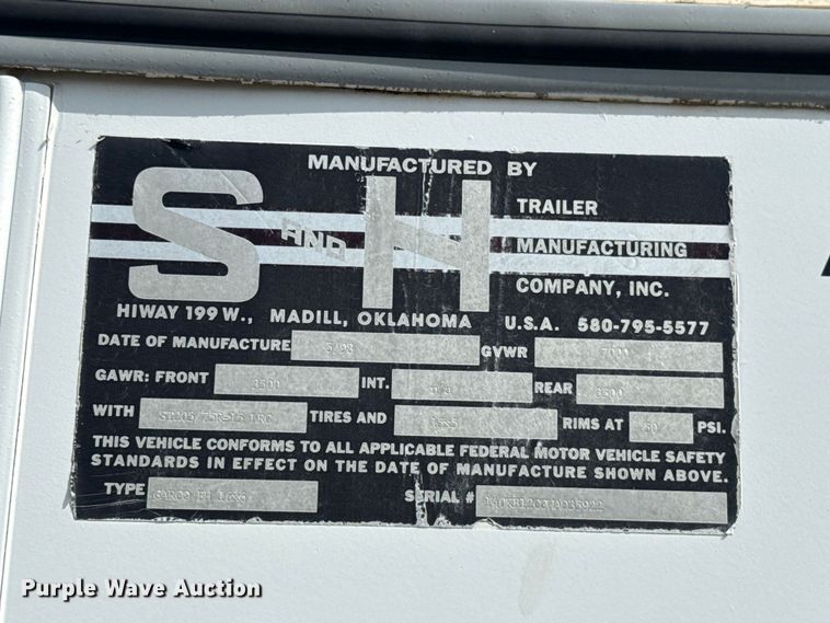 image for item NK9202 1998 S&H Cargo BH enclosed cargo trailer