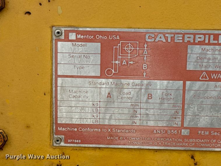 image for item NK9224 Caterpillar V225 forklift