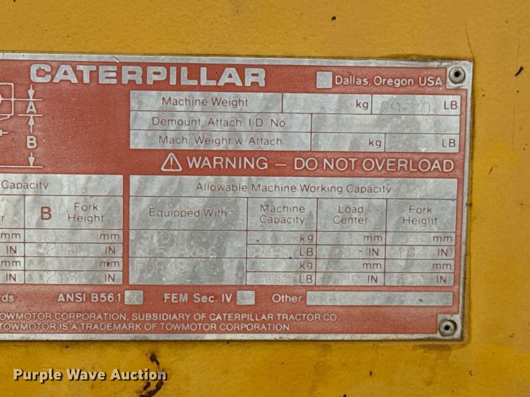 image for item NK9224 Caterpillar V225 forklift