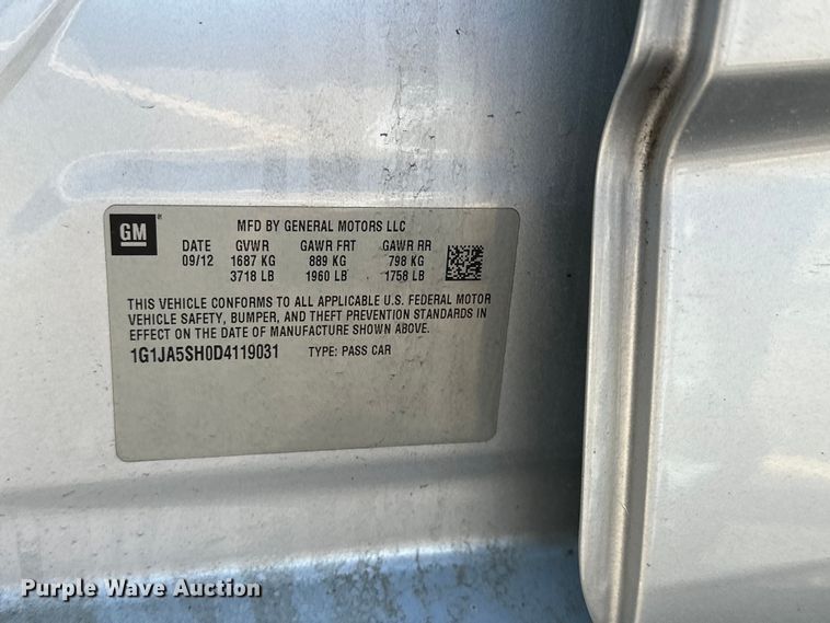 image for item OJ9949 2013 Chevrolet Sonic 