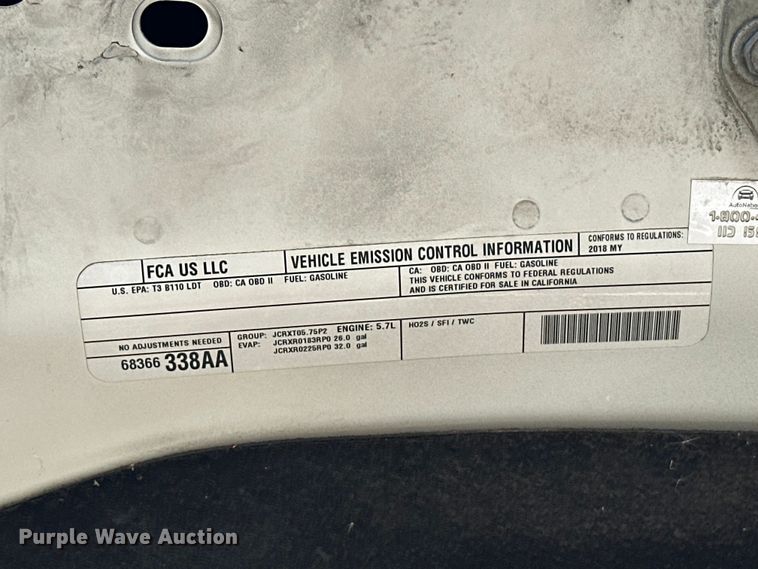image for item YA2111 2018 RAM 1500 pickup truck