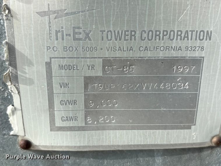 image for item YA3070 1997 Tri-Ex CT-85 antenna tower trailer