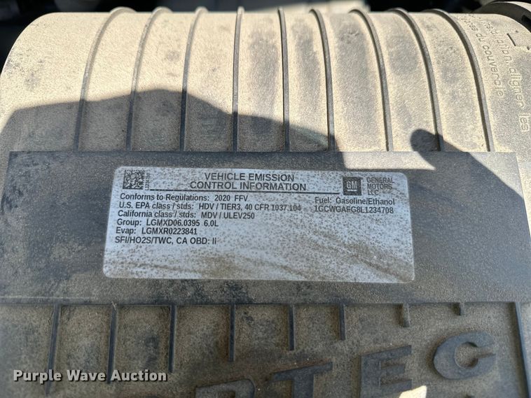 image for item YA3202 2020 Chevrolet Express 2500 van