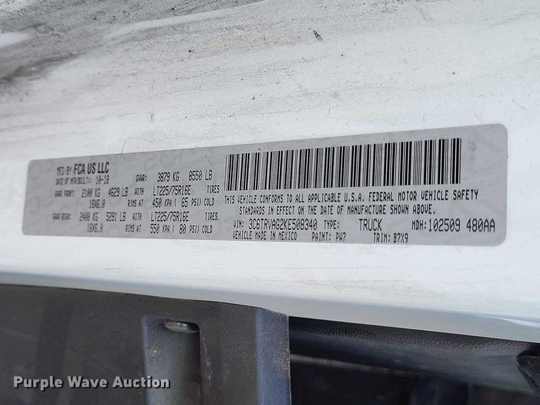 image for item YA3206 2019 RAM Promaster 1500 van