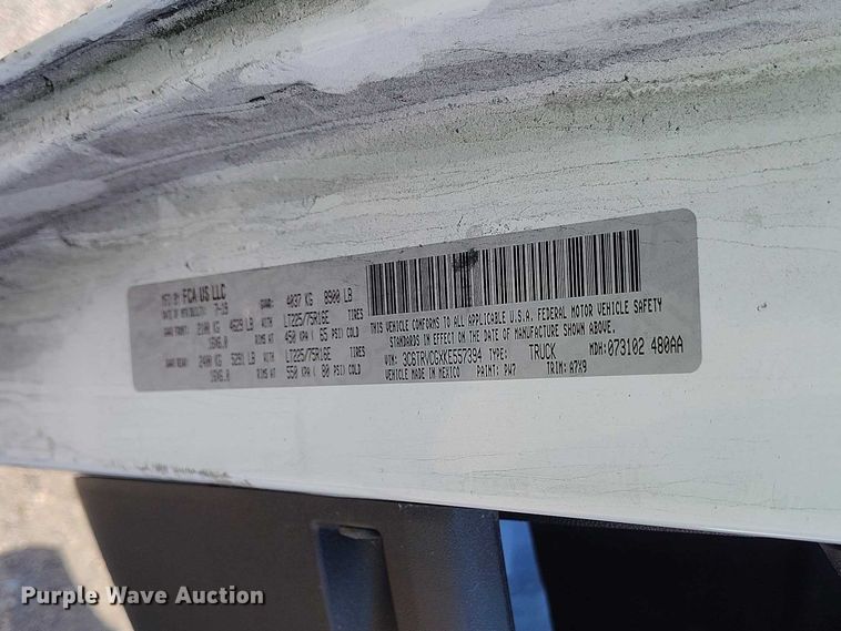 image for item YA3209 2019 RAM Promaster 2500 van