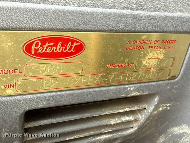 image for item DH1931 2015 Peterbilt 365 crane truck