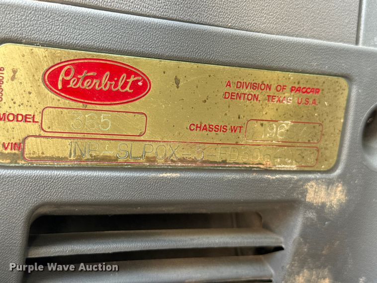 image for item DH1934 2015 Peterbilt 365 crane truck