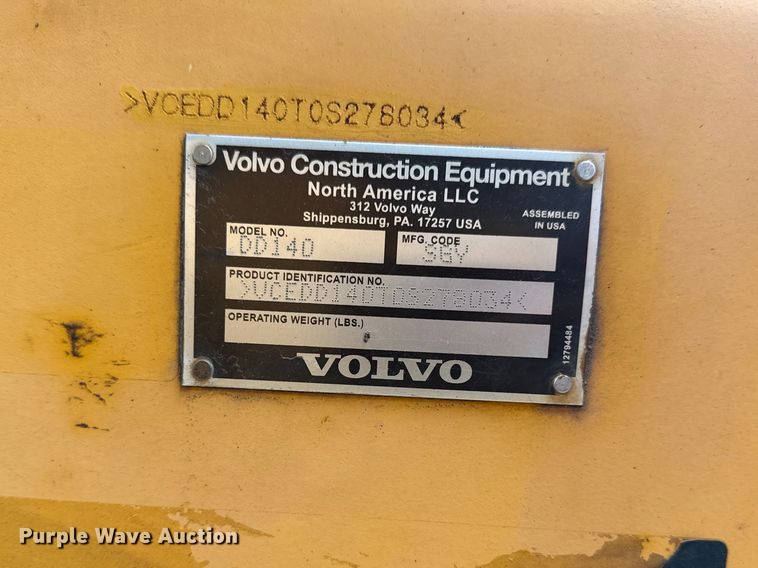 image for item DO8508 20115 Volvo DD140 double drum vibratory roller