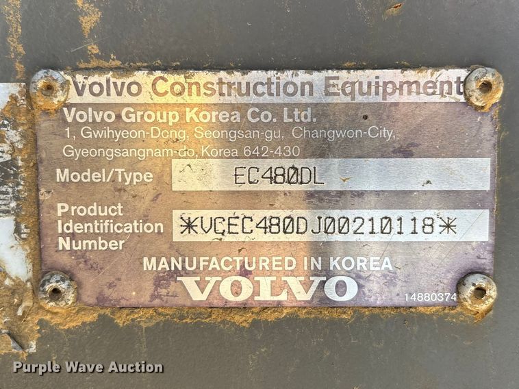 image for item DT0142 2012 Volvo EC480D L excavator