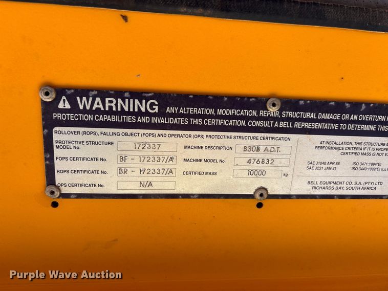 image for item DT0147 Bell B30B articulated haul truck