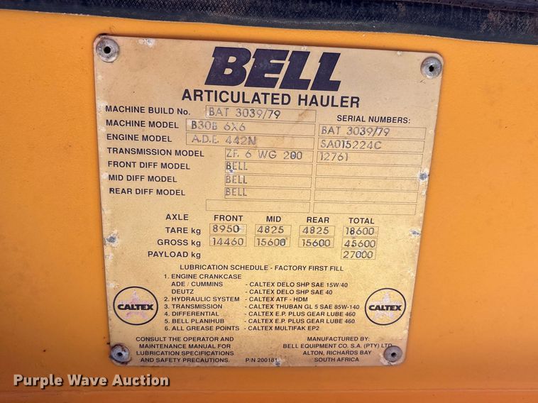 image for item DT0147 Bell B30B articulated haul truck