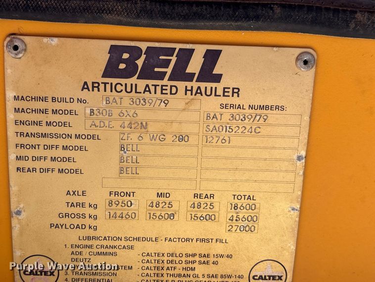 image for item DT0147 Bell B30B articulated haul truck