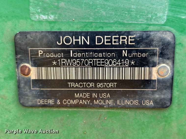 image for item DT0152 2014 John Deere 9570RT tractor