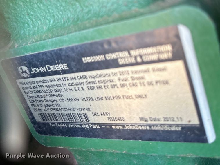 image for item DT0155 2012 John Deere 9510R 4WD tractor