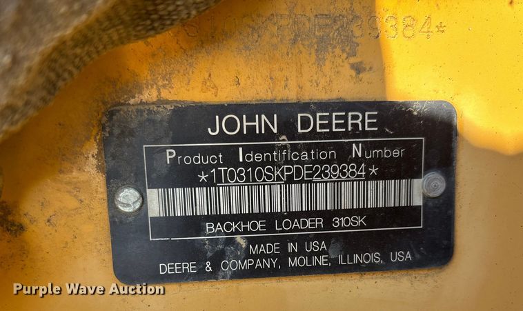 image for item DT0165 2013 John Deere 310SK backhoe