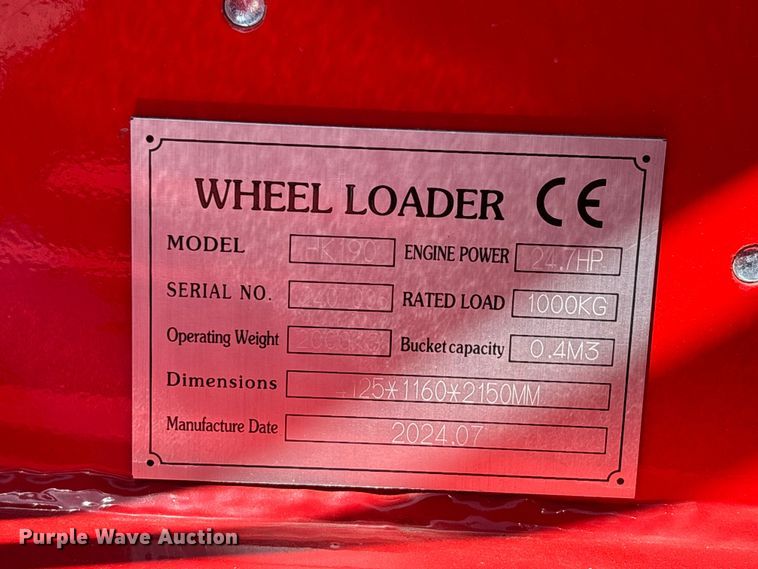 image for item DT0223 2024 Hisckeno HK190 wheel loader