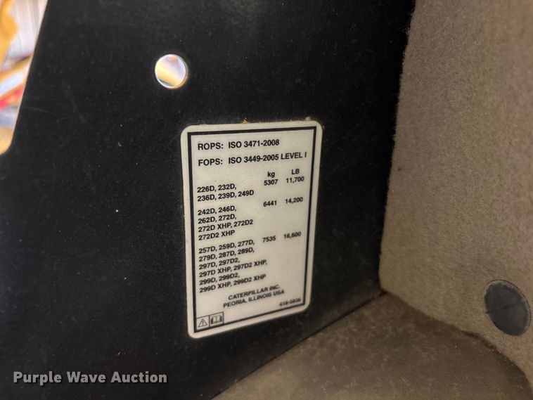 image for item DU0469 2018 Caterpillar 259D tracked skid steer loader