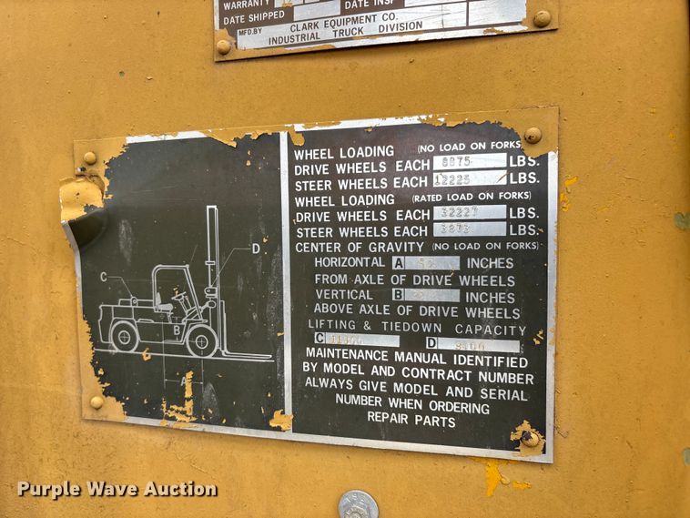 image for item DV4264 Clark P/L2358616 forklift