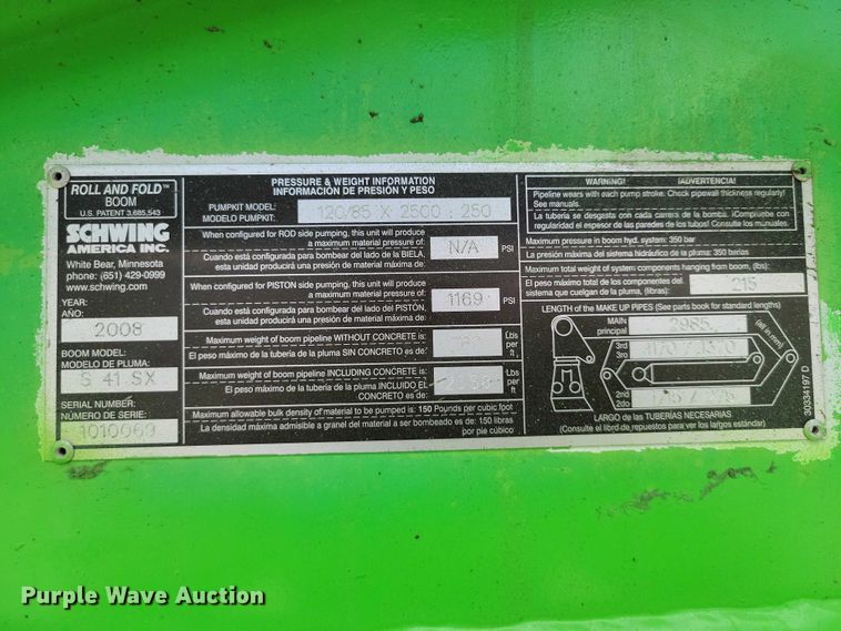 image for item DZ7030 2007 Mack MR688S concrete pump truck