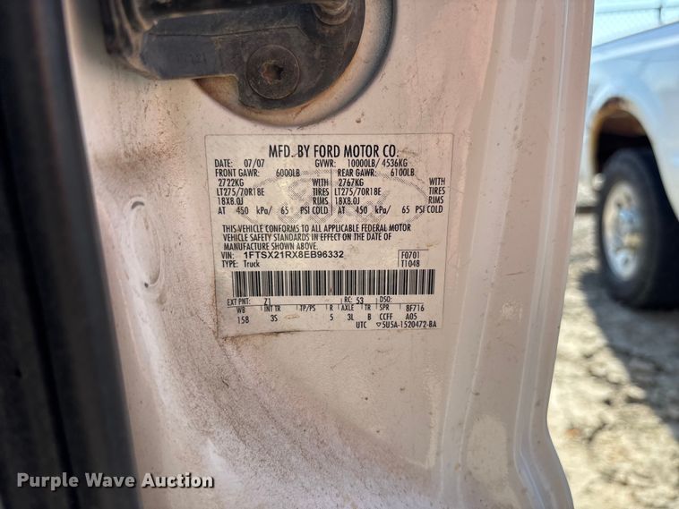 image for item EA4783 2008 Ford F250 Ext. Cab pickup truck