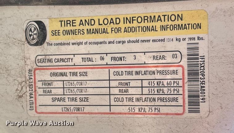 image for item EA4784 2005 Ford F250 Ext. Cab pickup truck