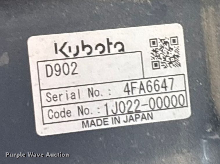 image for item EA4833 2015 Kubota U17 mini excavator