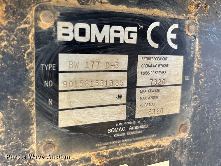 image for item EA7956 2006 Bomag BW177D-3 single drum vibratory roller
