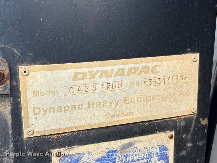 image for item EA7969 1993 Dynapac CA251PDB single drum vibratory roller