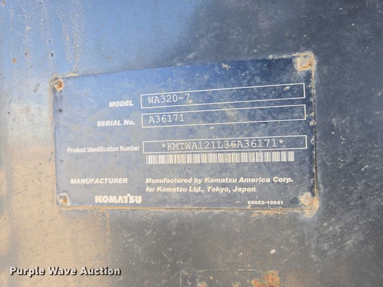 image for item EB1407 2015 Komatsu WA320-7 wheel loader