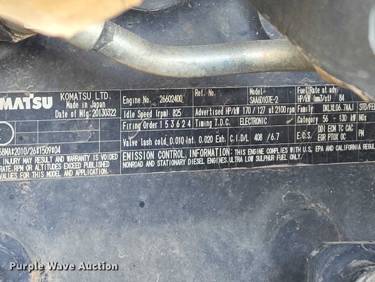 image for item EB1408 2014 Komatsu WA320-7 wheel loader
