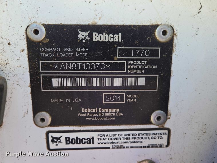 image for item EB1416 2014 Bobcat T770 tracked skid steer loader