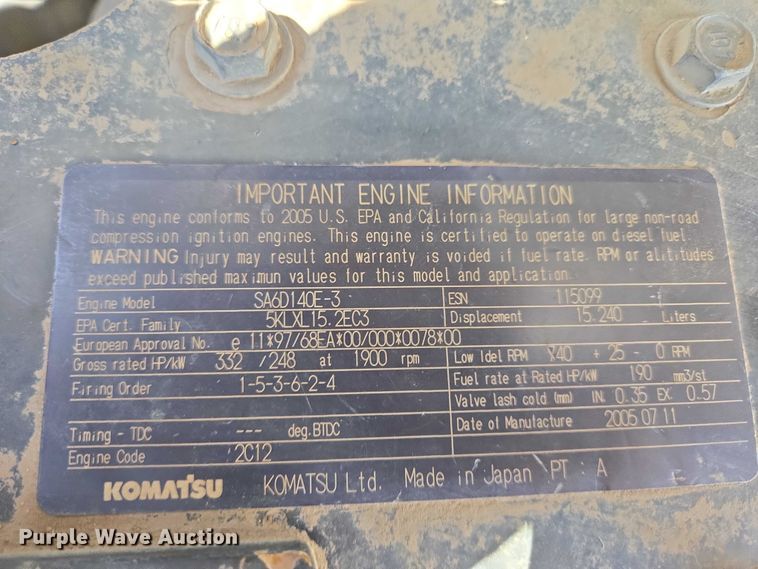 image for item EB1419 2006 Komatsu D155AX-5 dozer